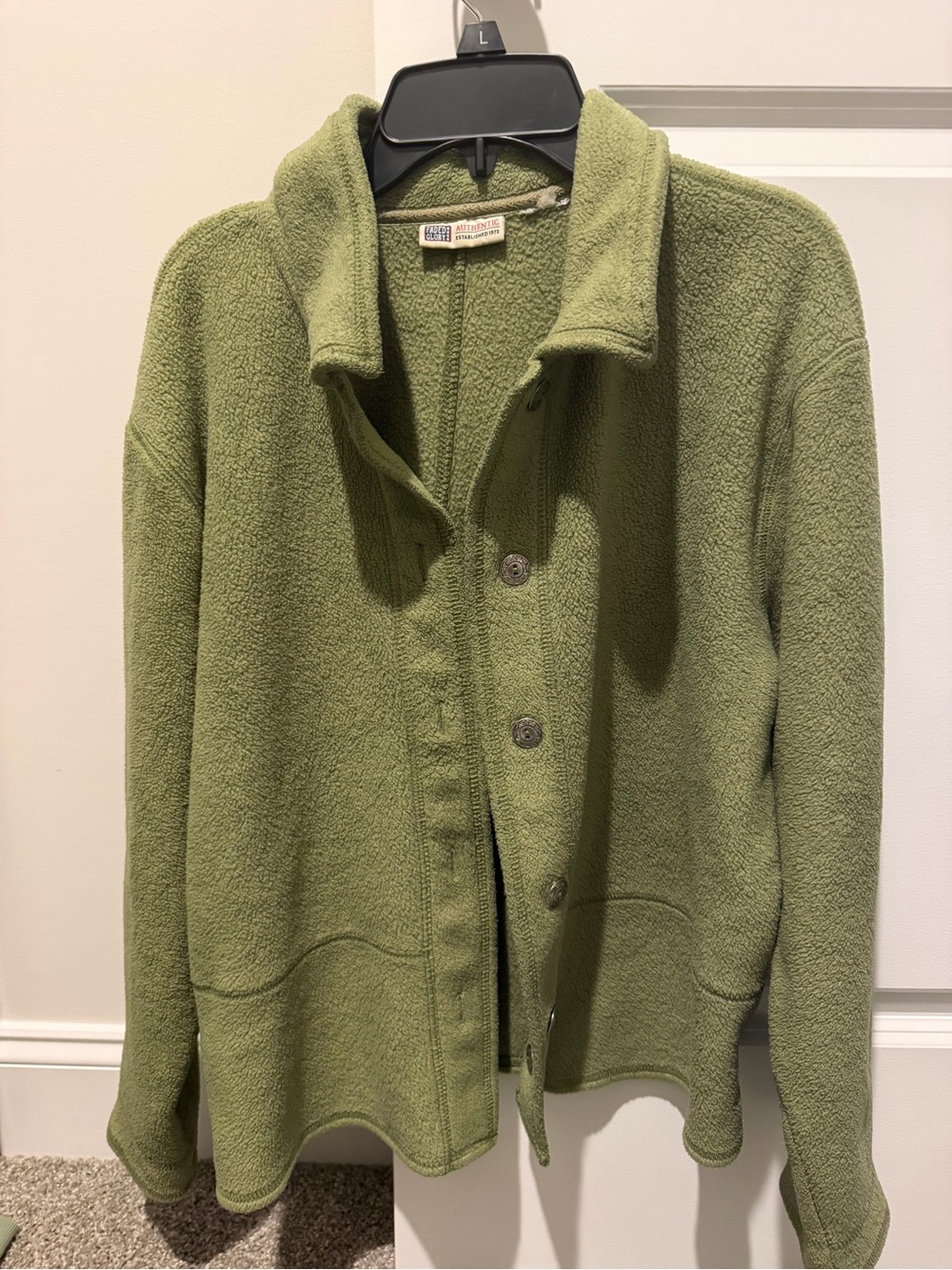 Women’s Faded Glory Green Button-Up Fleece Jacket